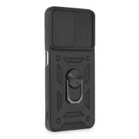 Newface Realme C35 Kılıf Pars Lens Yüzüklü Silikon - Siyah