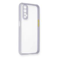 Newface Realme 7 Kılıf Miami Şeffaf Silikon - Lila