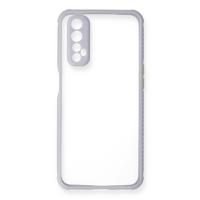 Newface Realme 7 Kılıf Miami Şeffaf Silikon - Lila