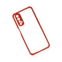 Newface Realme 7 Kılıf Miami Şeffaf Silikon - Kırmızı