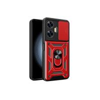 Newface Realme C55 Kılıf Pars Lens Yüzüklü Silikon - Kırmızı