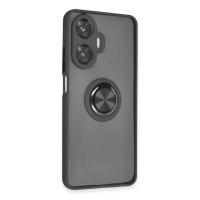 Newface Realme C55 Kılıf Montreal Yüzüklü Silikon Kapak - Siyah