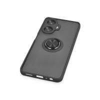 Newface Realme C55 Kılıf Montreal Yüzüklü Silikon Kapak - Siyah