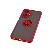 Newface Realme C55 Kılıf Montreal Yüzüklü Silikon Kapak - Kırmızı