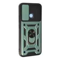 Newface Realme C25Y Kılıf Pars Lens Yüzüklü Silikon - Yeşil