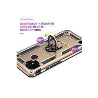 Newface Realme C21 Kılıf Sofya Yüzüklü Silikon Kapak - Gold