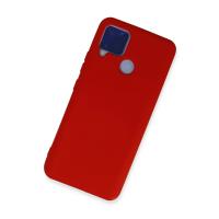 Newface Realme C15 Kılıf Nano içi Kadife Silikon - Kırmızı