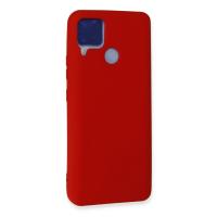 Newface Realme C15 Kılıf Nano içi Kadife Silikon - Kırmızı