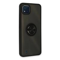 Newface Realme C11 2021 Kılıf Montreal Yüzüklü Silikon Kapak - Siyah