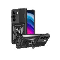 Newface Realme C75 4G Kılıf Pars Lens Yüzüklü Silikon - Siyah