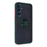 Newface Samsung Galaxy A25 5G Kılıf Montreal Yüzüklü Silikon Kapak - Yeşil