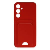 Newface Samsung Galaxy A35 5G Kılıf Kelvin Kartvizitli Silikon - Kırmızı