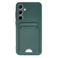 Newface Samsung Galaxy A35 5G Kılıf Kelvin Kartvizitli Silikon - Koyu Yeşil