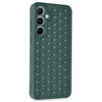 Newface Samsung Galaxy A15 4G Kılıf Petek Silikon Kapak - Koyu Yeşil