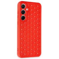 Newface Samsung Galaxy A25 5G Kılıf Petek Silikon Kapak - Kırmızı