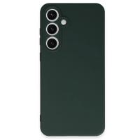 Newface Samsung Galaxy S24 FE Kılıf Nano içi Kadife Silikon - Koyu Yeşil