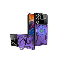 Newface Samsung Galaxy S24 Ultra Kılıf Joy Lens Standlı Kapak - Mor