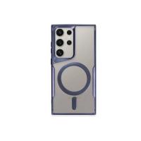 Newface Samsung Galaxy S24 Ultra Kılıf Boyi Magsafe Silikon Kapak - Lacivert