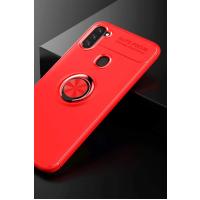 Newface Samsung Galaxy A11 Kılıf Range Yüzüklü Silikon - Kırmızı