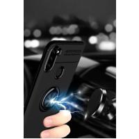 Newface Samsung Galaxy A11 Kılıf Range Yüzüklü Silikon - Kırmızı