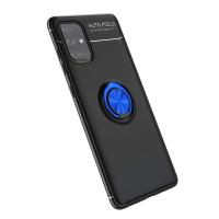 Newface Samsung Galaxy A71 Kılıf Range Yüzüklü Silikon - Siyah-Mavi