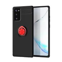 Newface Samsung Galaxy Note 20 Kılıf Range Yüzüklü Silikon - Siyah-Kırmızı