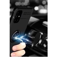 Newface Samsung Galaxy M51 Kılıf Range Yüzüklü Silikon - Siyah