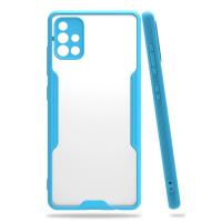 Newface Samsung Galaxy A71 Kılıf Platin Silikon - Mavi