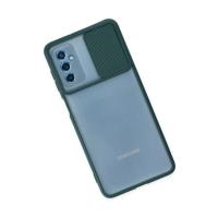 Newface Samsung Galaxy M52 5G Kılıf Palm Buzlu Kamera Sürgülü Silikon - Yeşil