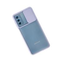 Newface Samsung Galaxy M52 5G Kılıf Palm Buzlu Kamera Sürgülü Silikon - Lila