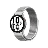 Newface Samsung Galaxy Watch 4 Hasırlı Cırtcırtlı Kordon - Beyaz