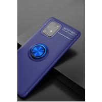 Newface Samsung Galaxy A91 / S10 Lite Kılıf Range Yüzüklü Silikon - Mavi