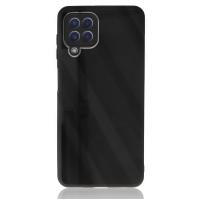 Newface Samsung Galaxy A22 Kılıf Glass Kapak - Siyah