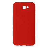 Newface Samsung Galaxy J7 Prime Kılıf Nano içi Kadife Silikon - Kırmızı