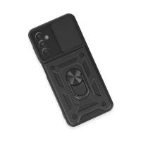 Newface Samsung Galaxy A14 4G Kılıf Pars Lens Yüzüklü Silikon - Siyah