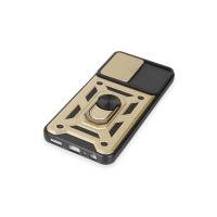 Newface Samsung Galaxy A14 4G Kılıf Pars Lens Yüzüklü Silikon - Gold