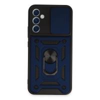 Newface Samsung Galaxy A34 5G Kılıf Pars Lens Yüzüklü Silikon - Lacivert