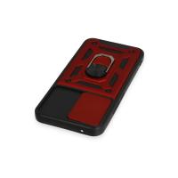 Newface Samsung Galaxy A54 5G Kılıf Pars Lens Yüzüklü Silikon - Kırmızı