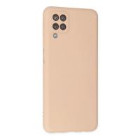 Newface Samsung Galaxy A12 Kılıf Nano içi Kadife Silikon - Pudra