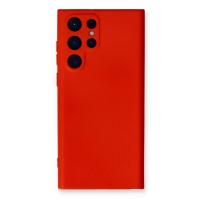 Newface Samsung Galaxy S22 Ultra Kılıf Nano içi Kadife Silikon - Kırmızı