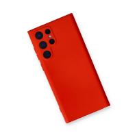 Newface Samsung Galaxy S22 Ultra Kılıf Nano içi Kadife Silikon - Kırmızı