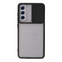 Newface Samsung Galaxy S21 FE Kılıf Palm Buzlu Kamera Sürgülü Silikon - Siyah