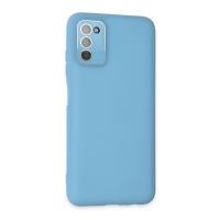 Newface Samsung Galaxy A03S Kılıf Lansman Glass Kapak - Mavi