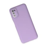Newface Samsung Galaxy A03S Kılıf Lansman Glass Kapak - Lila