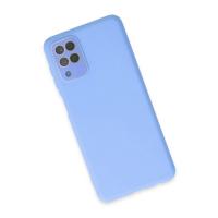 Newface Samsung Galaxy A22 Kılıf Lansman Glass Kapak - Mavi