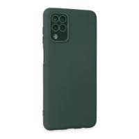 Newface Samsung Galaxy A22 Kılıf Lansman Glass Kapak - Koyu Yeşil