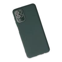 Newface Samsung Galaxy A22 Kılıf Lansman Glass Kapak - Koyu Yeşil