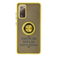 Newface Samsung Galaxy S20 FE Kılıf Montreal Yüzüklü Silikon Kapak - Sarı