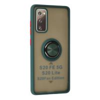 Newface Samsung Galaxy S20 FE Kılıf Montreal Yüzüklü Silikon Kapak - Yeşil