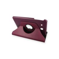 Newface Samsung Galaxy T560 Tab E 9.7 Kılıf 360 Tablet Deri Kılıf - Mürdüm